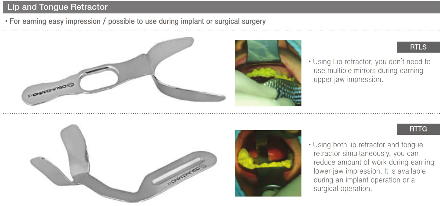 Osung Lip & Cheeck / Lip & Tongue Retractor Metal Stainless Steel Osung - Gambar 3