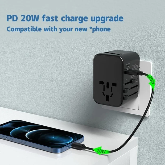 Universal Travel Charger & Adaptor JY-307 MAX 35.5W PD + Type C + 3 Port USB - Gambar 3