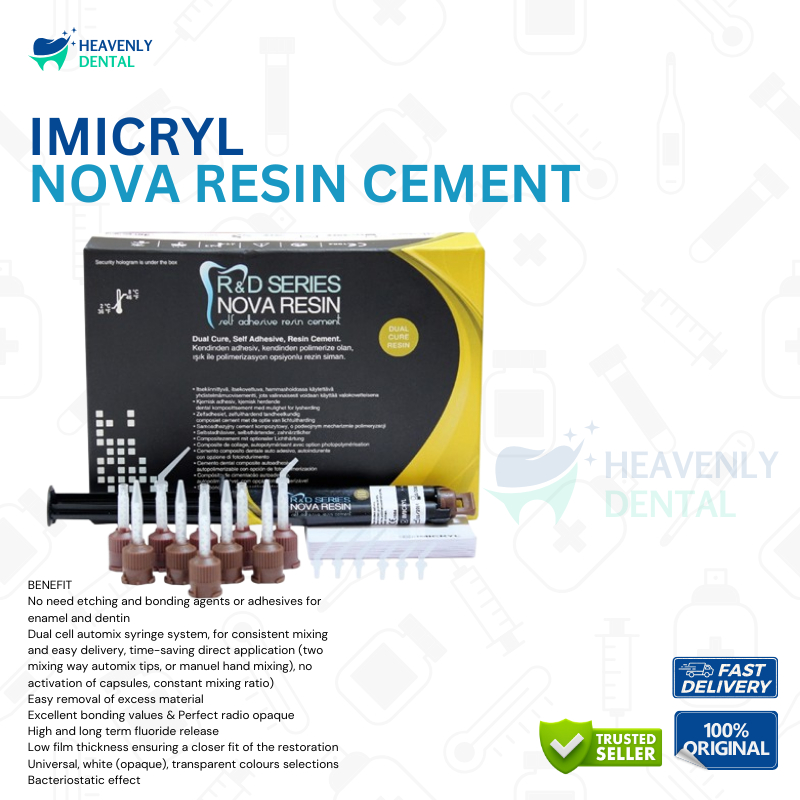 NOVA RESIN CEMENT SELF ADHESIVE DENTAL DUAL CURE IMICRYL - Heavenly Dental